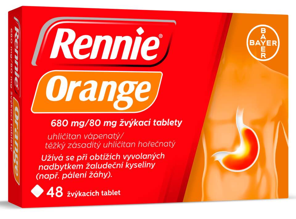 Rennie ORANGE 680mg/80mg žvýkací tableta 48 ks